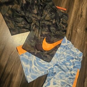 Nike Kids Camo and Sky Blue Shorts